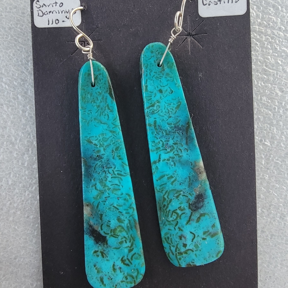 Native American Turquoise Slab Earrings